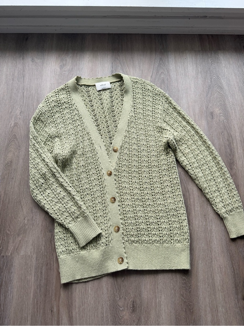 Aritzia Wilfred sage green cardigan